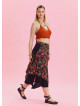 Floral Print Skirt with Elastic Waist and Tie Detail 4523